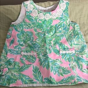 Lilly Pulitzer Pink and Green Floral Sleeveless Dress